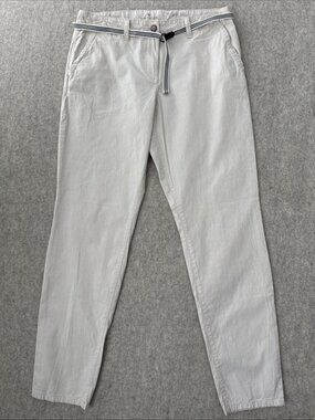 Tom Tailor Belted Slim Chino Pant Tan Lightweight Poplin Mens 32x30